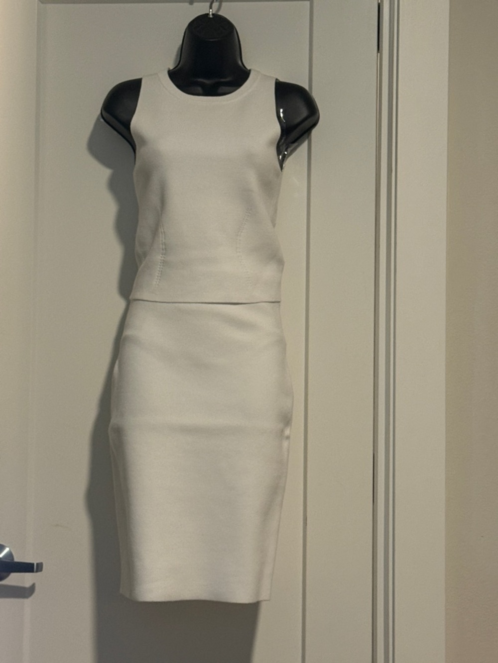 Express White Sleeveless Midi Sheath Dress
